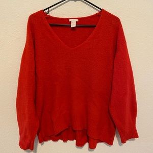 H&M Red Oversized Sweater